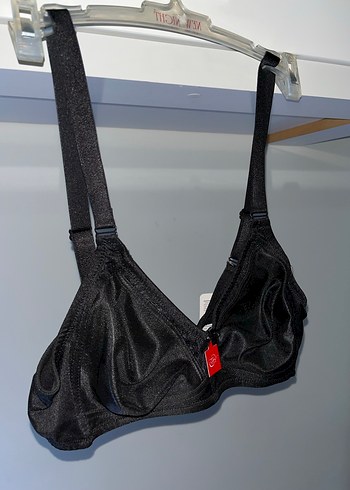 Süngersiz siyah ayarlanabilir askılı sütyen - Görsel 2