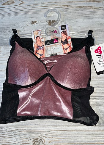 Toz pembe kadife bralet takımı - Görsel 2