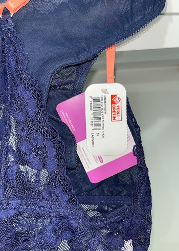 Lacivert Dantel Midi Sütyen Takımı - Görsel 3