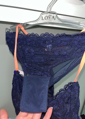 Lacivert Dantel Midi Sütyen Takımı - Görsel 4