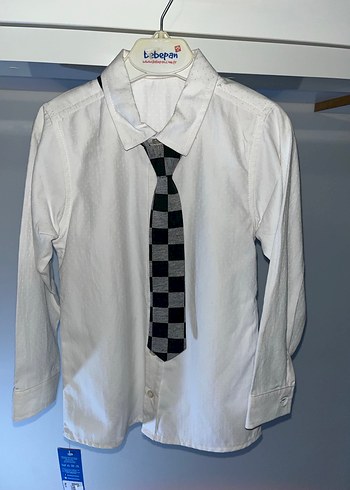 Uzun Kollu Beyaz Erkek Çocuk Gömlek - Görsel 2