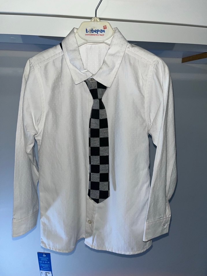 Uzun Kollu Beyaz Erkek Çocuk Gömlek - Görsel 2