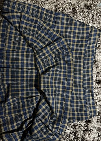 Kadın  Ekose Pileli Mini Etek - Görsel 6