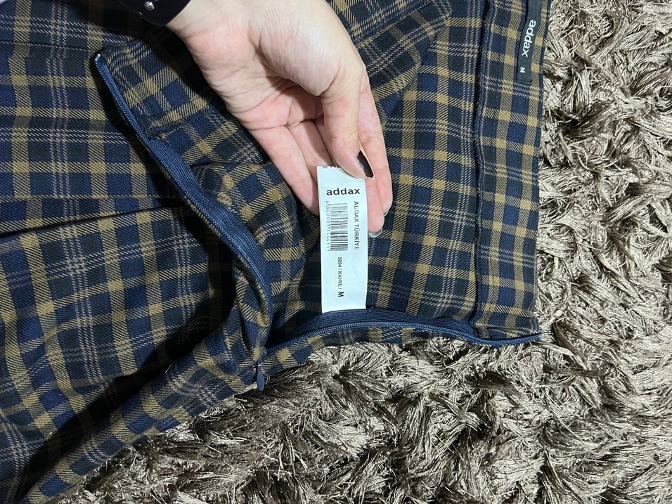 Kadın  Ekose Pileli Mini Etek - Görsel 5