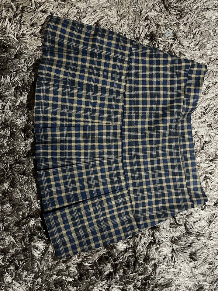 Kadın  Ekose Pileli Mini Etek - Görsel 2