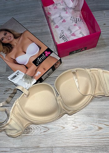 Krem straplez dolgulu sütyen - Görsel 4