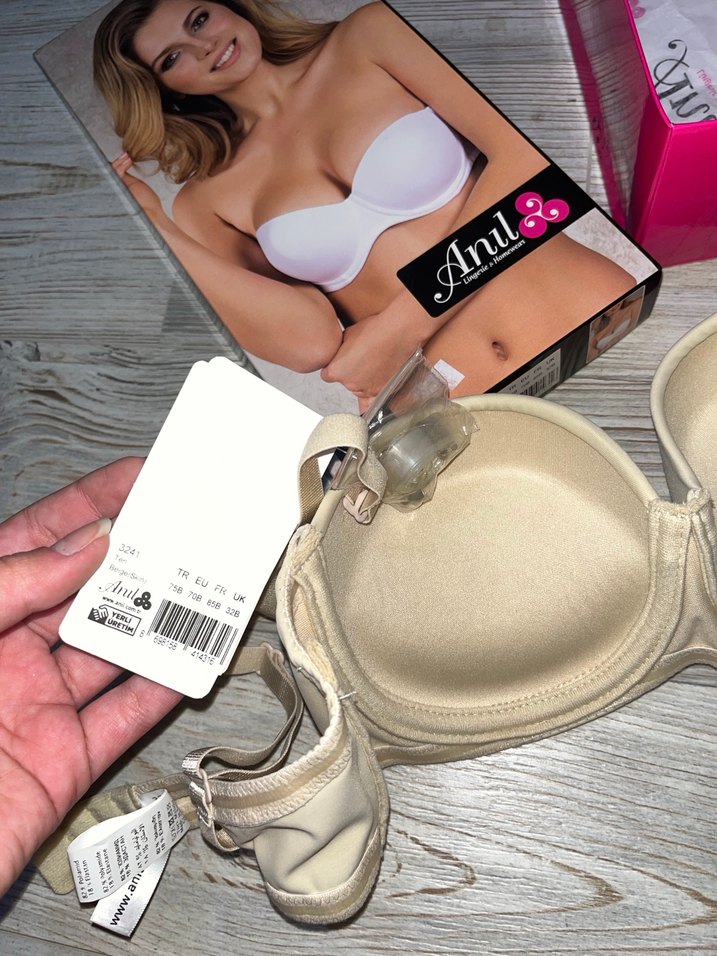 Krem straplez dolgulu sütyen - Görsel 5