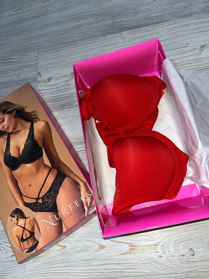 Kırmızı Dantel Detaylı Bohem Sütyen Takımı - Görsel 2