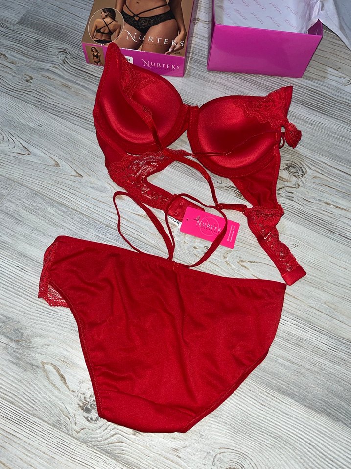 Kırmızı Dantel Detaylı Bohem Sütyen Takımı - Görsel 5