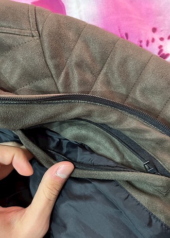 Erkek Kahverengi Süet Biker Ceket - Görsel 6