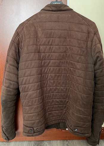 Erkek Kahverengi Süet Biker Ceket - Görsel 2