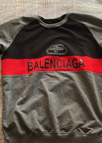 Gri Balenciaga Baskılı Erkek Sweatshirt - Görsel 2