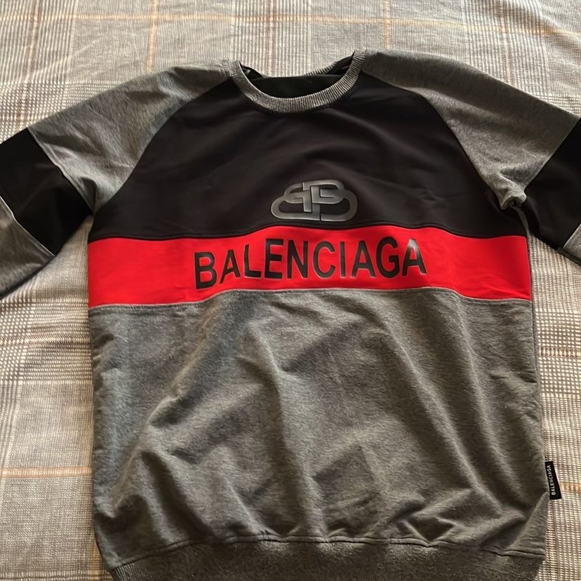 Gri Balenciaga Baskılı Erkek Sweatshirt - Görsel 2