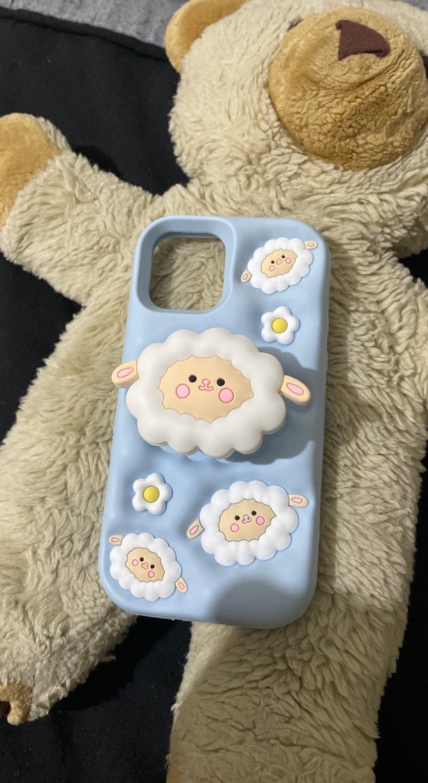 Mavi Pofuduk Koyunlu Bohem Telefon Kılıfı iphone12 - Görsel 4