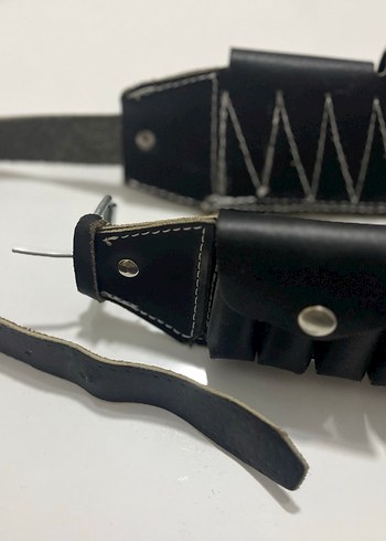 Siyah Suni Deri Fişeklik Harbilik - Görsel 2