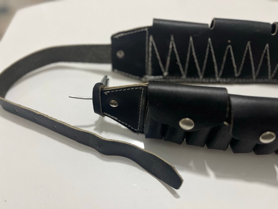 Siyah Suni Deri Fişeklik Harbilik - Görsel 2