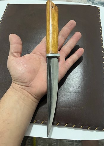 Parlak Bej Saplı Elde Dövülme Bıçak - Görsel 4