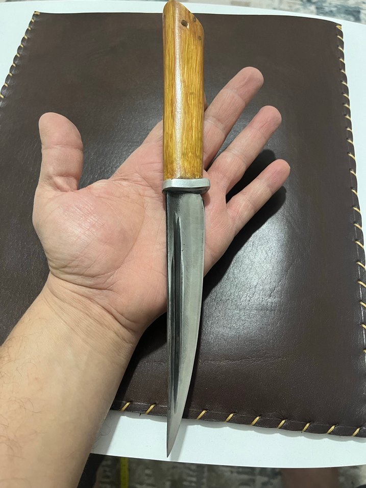 Parlak Bej Saplı Elde Dövülme Bıçak - Görsel 4