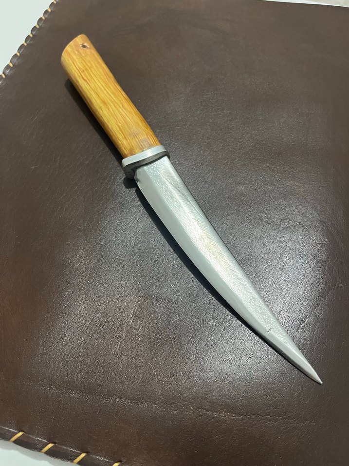 Parlak Bej Saplı Elde Dövülme Bıçak - Görsel 3