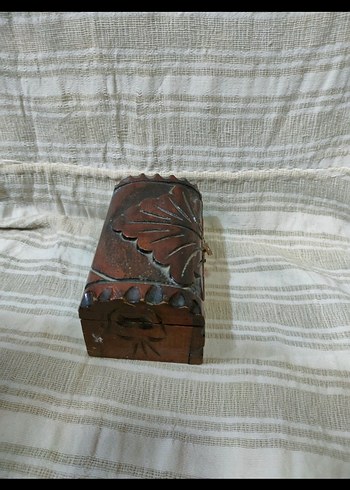 Vintage Ahşap Kadın Clutch Takı Kutusu - Görsel 2