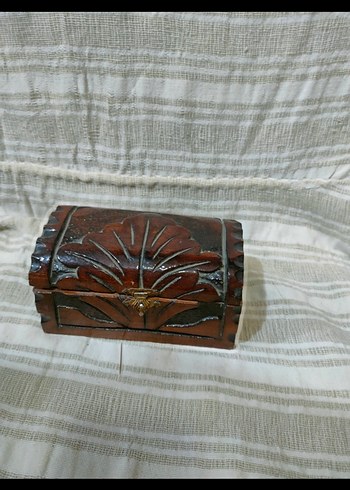 Vintage Ahşap Kadın Clutch Takı Kutusu - Görsel 3