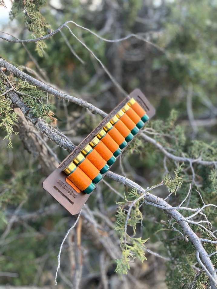 Kahverengi Hakiki Deri Desenli Bel Fişeklik - Görsel 3