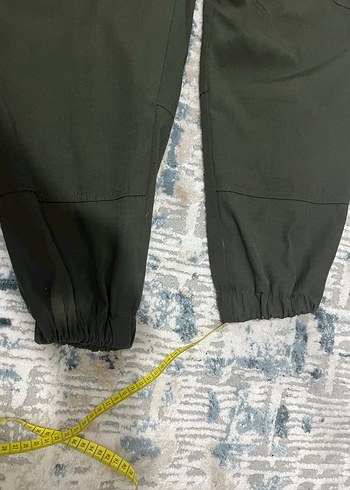 Kadın Haki Kamuflaj Paçaları Lastikli Rahat Kumaş Pantolon - Görsel 2