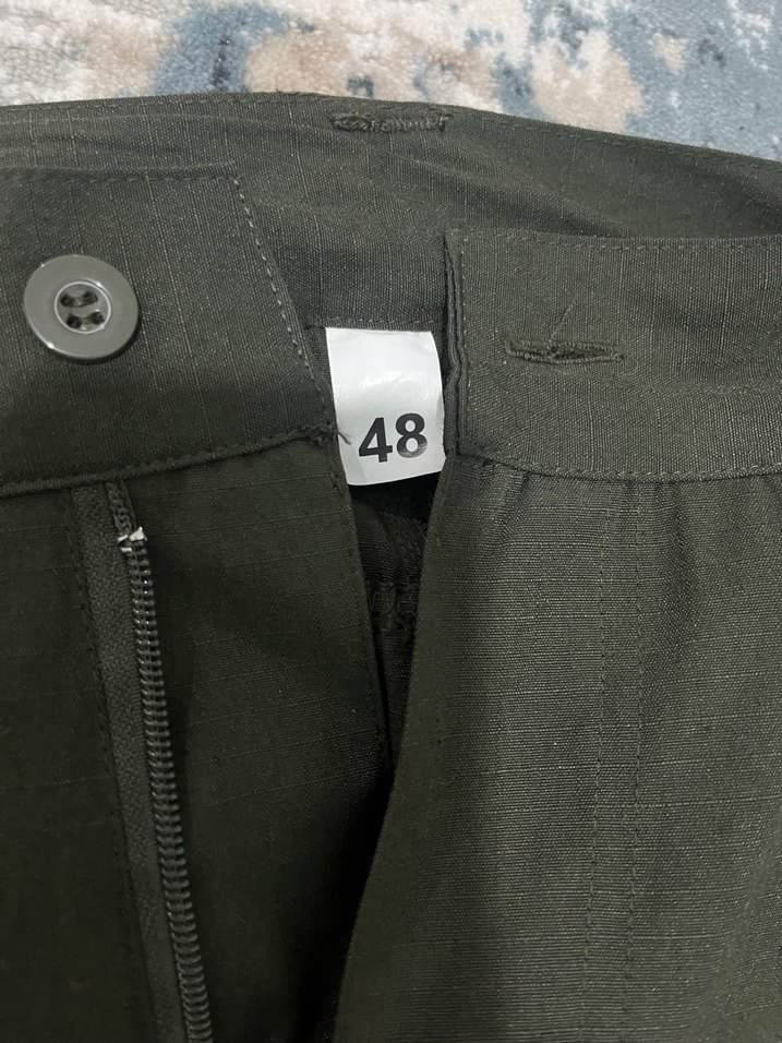 Kadın Haki Kamuflaj Paçaları Lastikli Rahat Kumaş Pantolon - Görsel 3