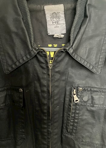 Siyah Deri Erkek Ceket, Kemerli, Dar Kesim - Görsel 3