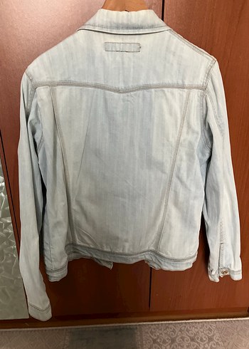 Buz mavi Düğmeli Kadın Denim Ceket - Görsel 2