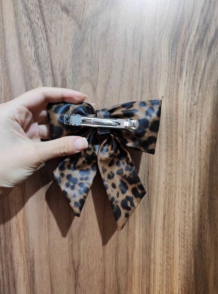Kahverengi Leopar Desenli Fiyonk Saç Aksesuarı - Görsel 2