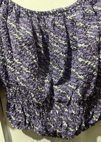 Mor Bağcıklı Mini Bluz - Görsel 5