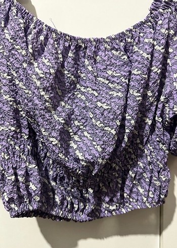 Mor Bağcıklı Mini Bluz - Görsel 6