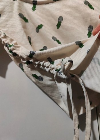 Kadın Beyaz Baskılı Kısa Kollu Tişört - Görsel 3