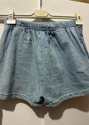 Gri Baskılı Kadın Mini Kot Şort - Görsel 3