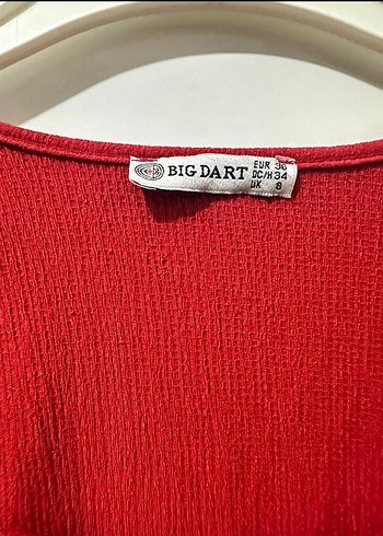 Kırmızı Triko Kısa Kollu Bluz - Görsel 5