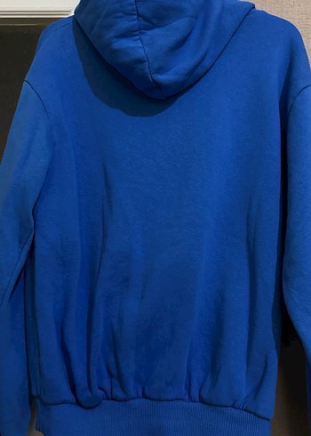 Mavi Kapüşonlu Kadın Sweatshirt - Görsel 3