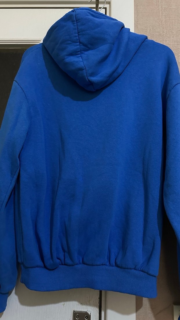 Mavi Kapüşonlu Kadın Sweatshirt - Görsel 3