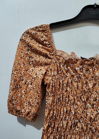 Kahverengi Straplez Mini Bluz - Görsel 2