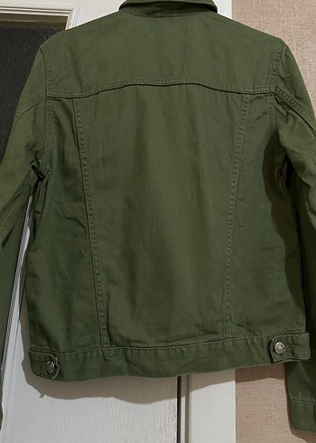 Düğmeli Yeşil Kadın Kot Ceket - Görsel 5