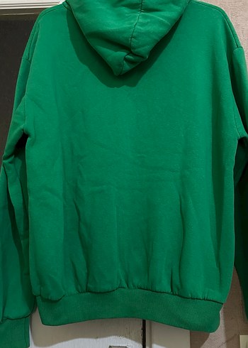 Yeşil Kapüşonlu Mavi Baskılı Sweatshirt - Görsel 3