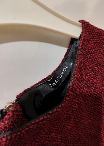 Bordo Kısa Örgü Kadın Süveter - Görsel 4