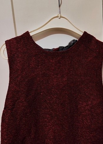 Bordo Kısa Örgü Kadın Süveter - Görsel 3