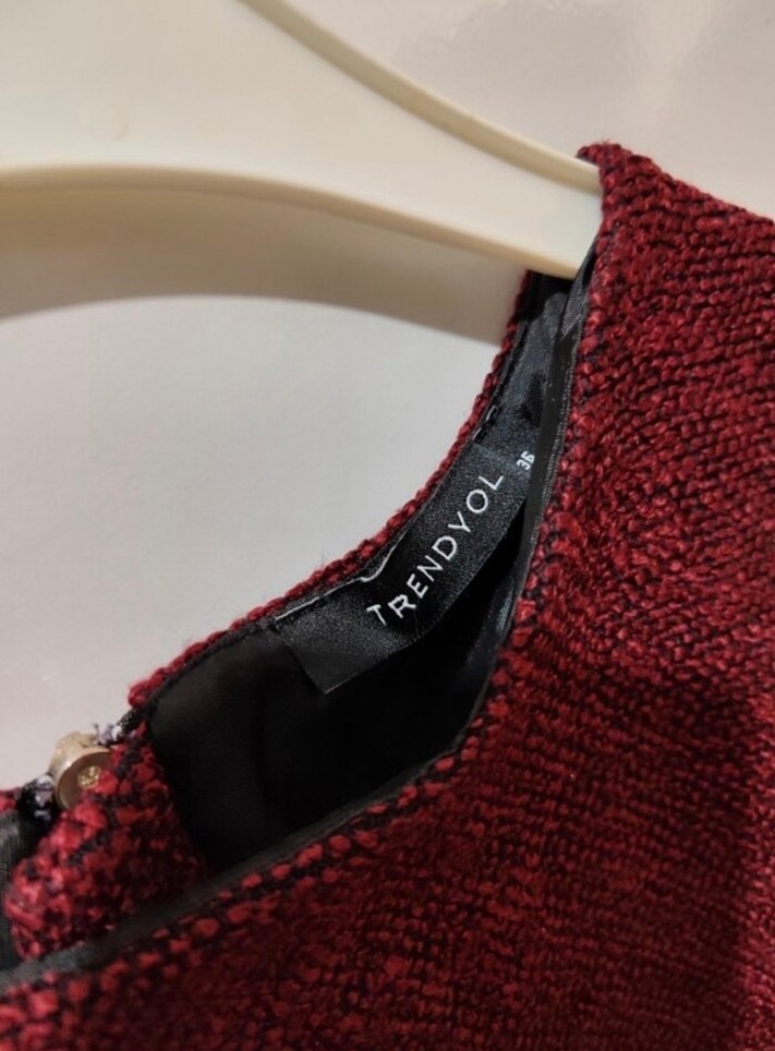 Bordo Kısa Örgü Kadın Süveter - Görsel 4