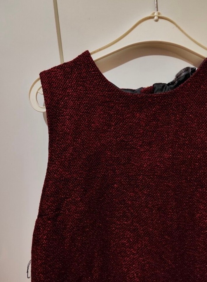 Bordo Kısa Örgü Kadın Süveter - Görsel 2