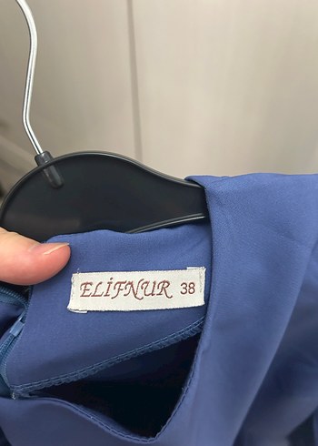 Uzun Kollu Mavi Uzun Elbise - Görsel 3