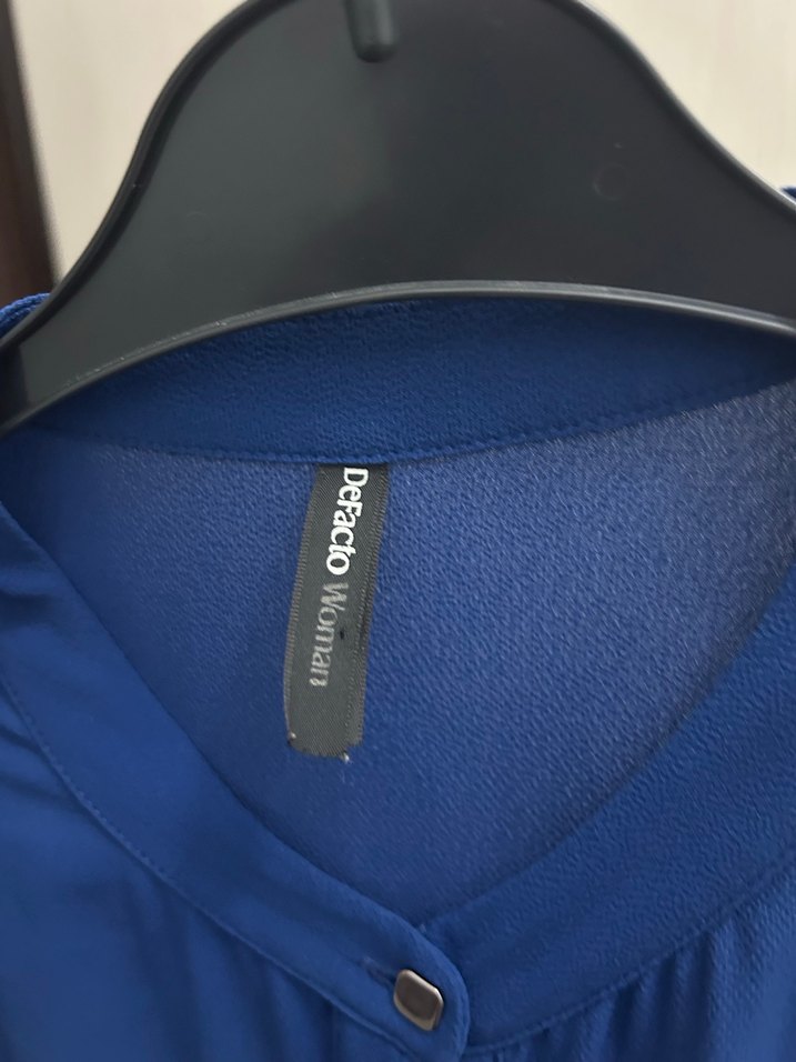 Defacto Düğmeli Uzun Mavi  Tunik - Görsel 3