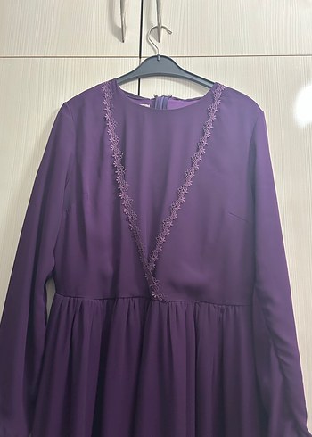 Mor şifon abiye - Görsel 2