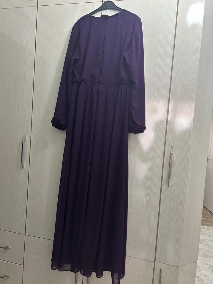 Mor şifon abiye - Görsel 3