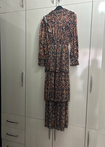 Kadın Çok Renkli Uzun Piliseli Bohem Elbise - Görsel 2